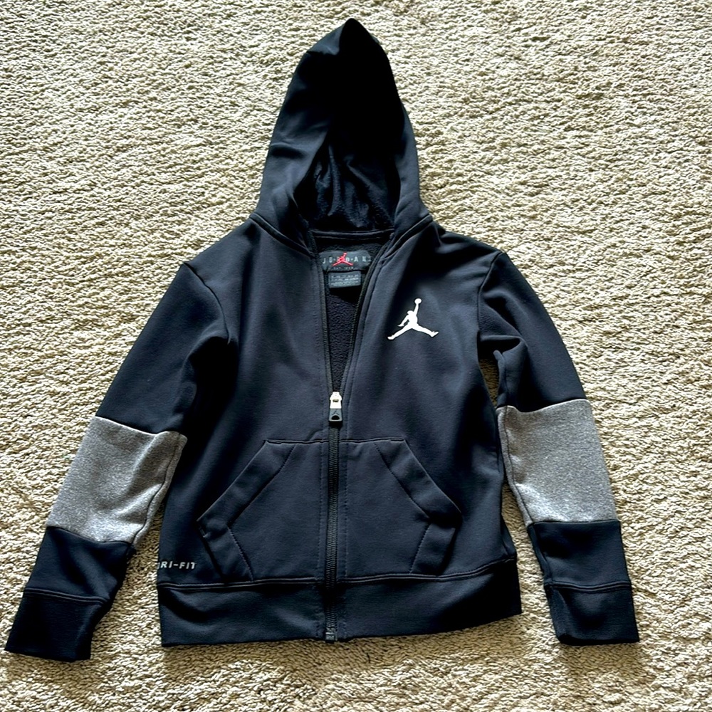 Jordan Dri-fit zip up hoodie, size 4/XS, toddler sweatshirt